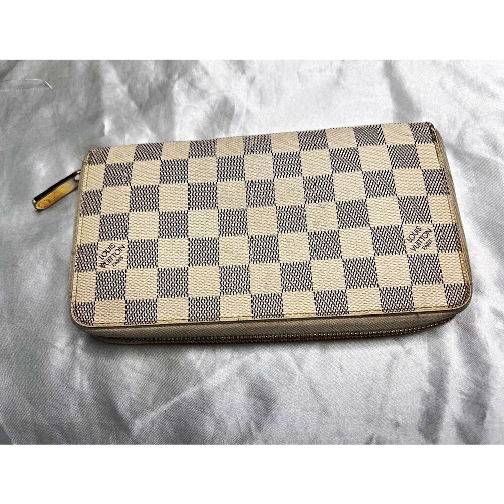 Louis Vuitton Damier Azur Zippy Organizer N60017 Wallet Authentic COA